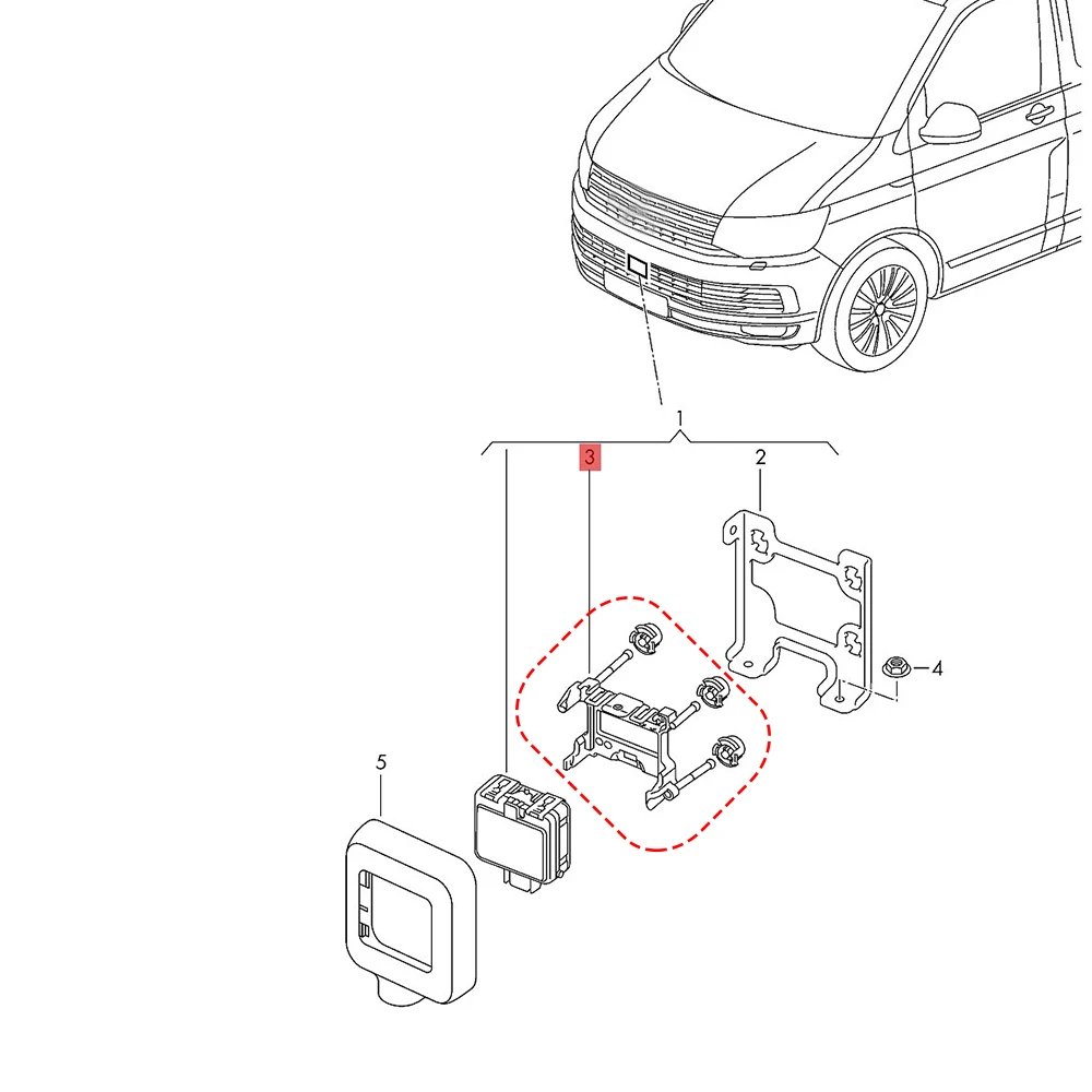For VW E-Golf 5G Polo MK5 6R 6C Transporter Camper SG T6 Front ACC Cruise Radar Senor Module Fixing Support Holder Clip Bracket