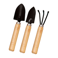 2Pcs/3Pcs Family Gardening Tool Set Flower Plant Spade Small Rake Hand Kit Tools Wood Handle