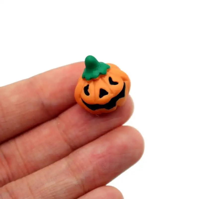 10 Peças de Decoração de Abóbora Fofa para Halloween, Miniaturas de Micro Paisagem, Figuras de Resina, Ornamentos para Mini Jardim de Fadas - Brinquedo