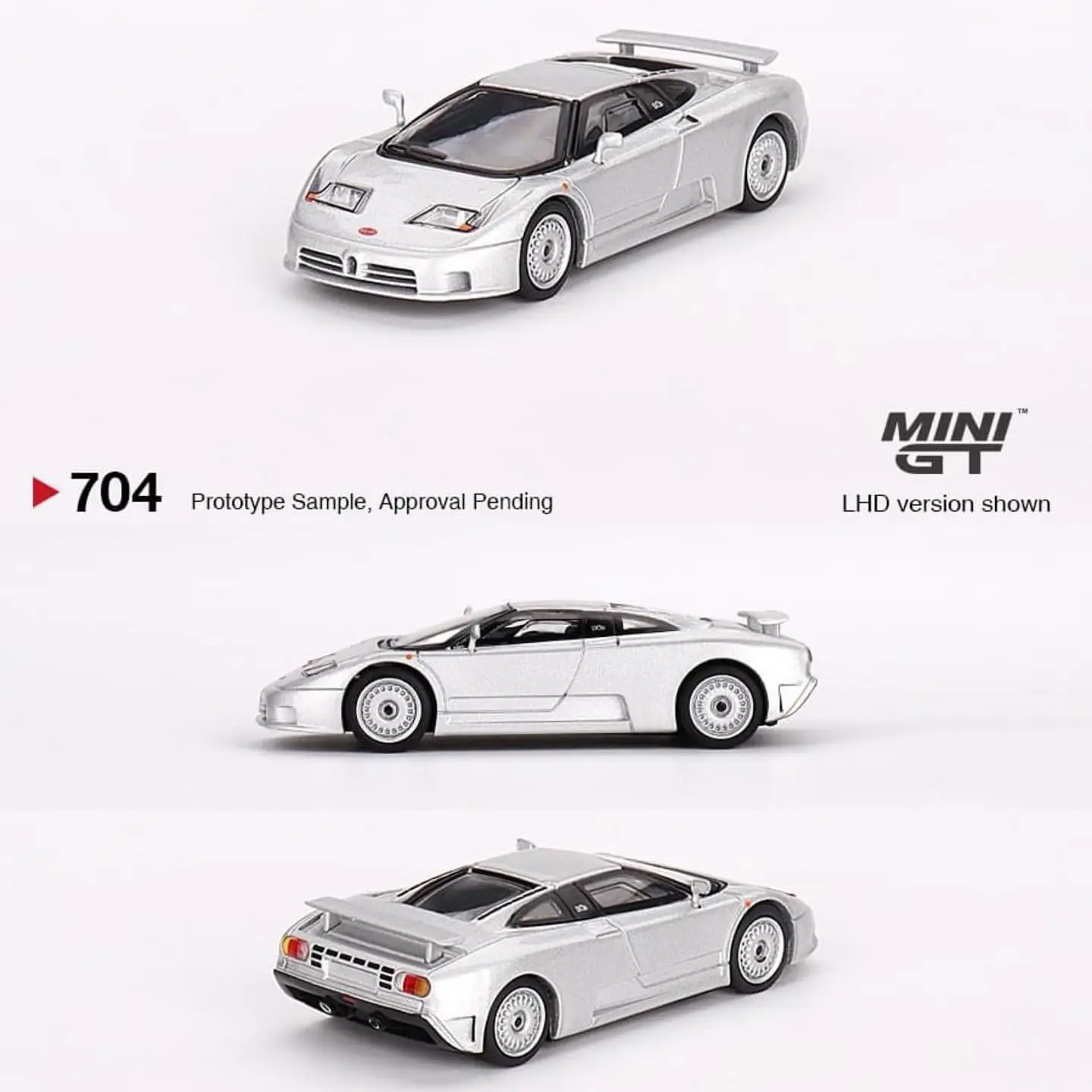 TSM Mini Gt 1/64 Миниатюрная модель автомобиля Bugatti EB110 GT Grigio Chiarolic из литого серебра коллекция моделей автомобилей