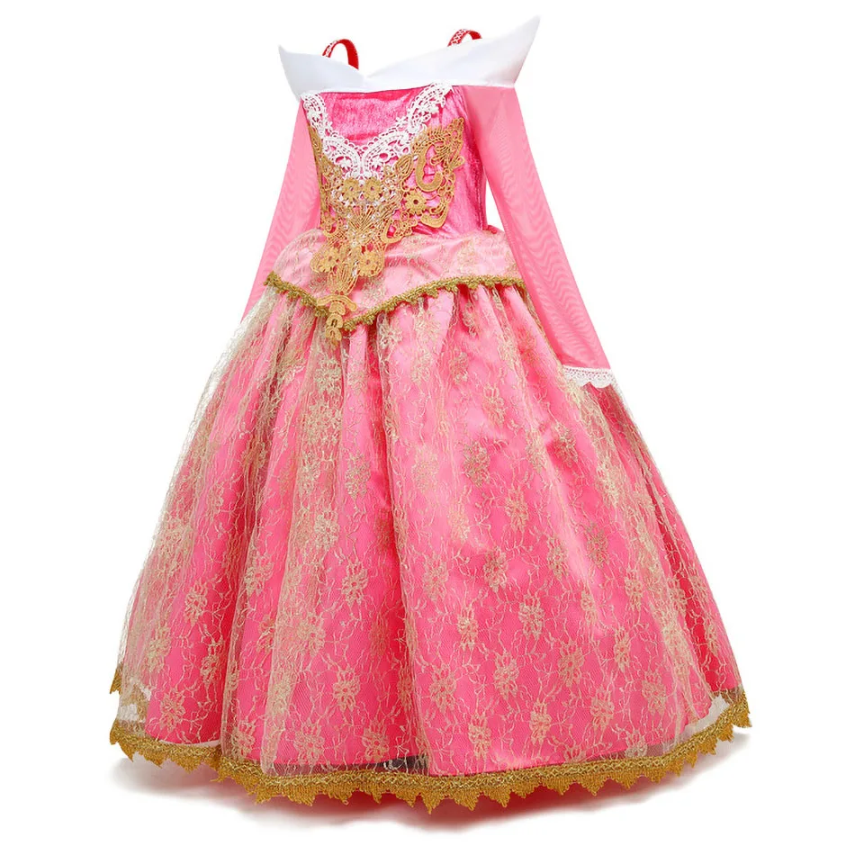 Children Princess Party Dress for Girl Aurora Halloween Carnival Costume Kids Deluxe Sleeping Beauty Elsa Fancy Disguise Clothes