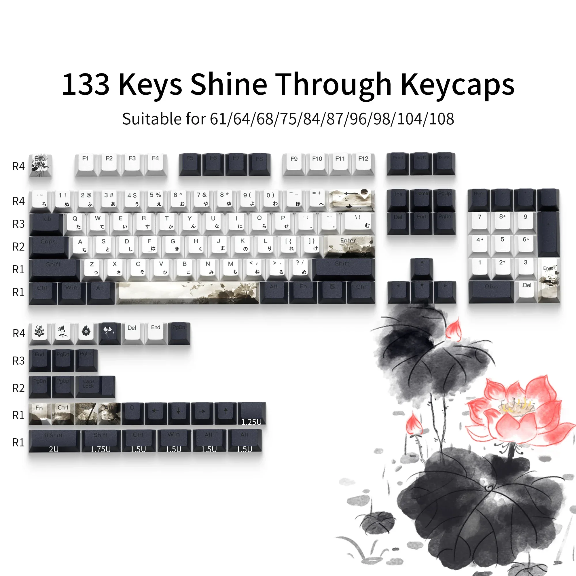 

Original engraved light-transmitting sublimation keycap PBT creative personality sublimation customization