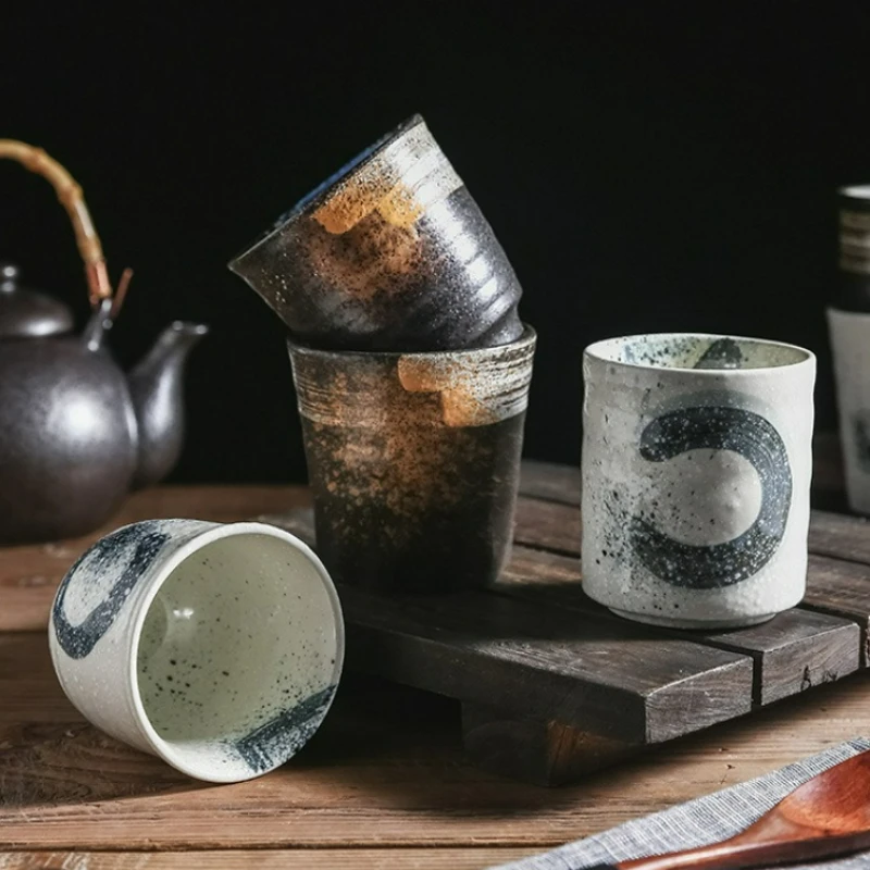 

Japanese Style Ceramic Water Mugs Retro Coffee Milk Cup Restaurant Household Sushi Cup Kung Fu Tea Cup Sake Mugs Drinkware New