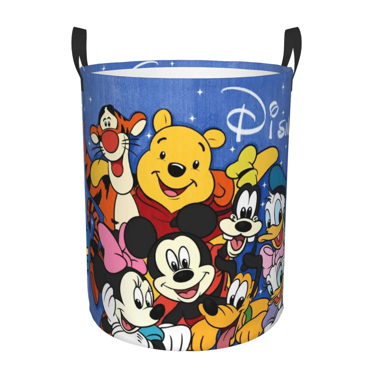 Disney Mickey Mouse Minnie Pooh Laundry Hamper Baskets Play Room Storage Basket for Toys with Easy Carry Handles