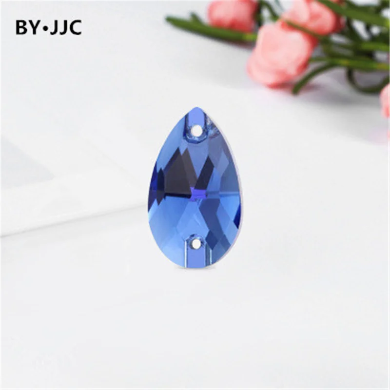 All Size High Quality Crystal Glass Flatback Teardrop Sew on Rhinestone Color DIY Clothing Dress Accessories