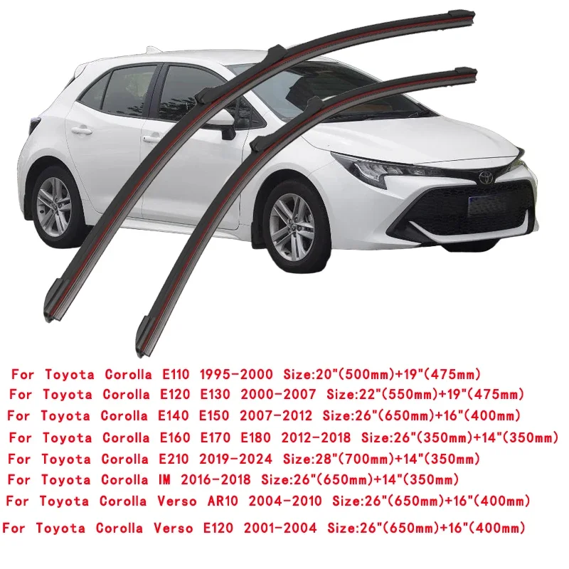 

Для Toyota Corolla 1997-2023 Verso IM: щетки стеклоочистителя лобового стекла, аксессуары для омывателя, замена дворников