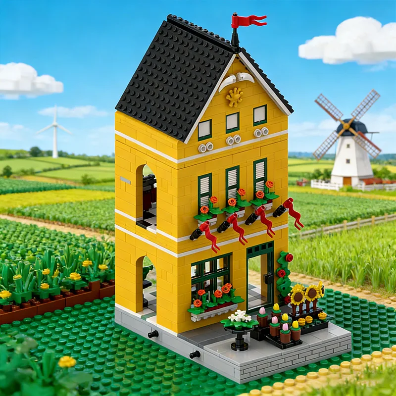 1178ピース シティストリートフラワーショップ MOC カスタマイズモジュラービルディングブロック クリエイティブデザイン シンプルデザイン キッズDIY フェスティバルおもちゃギフト