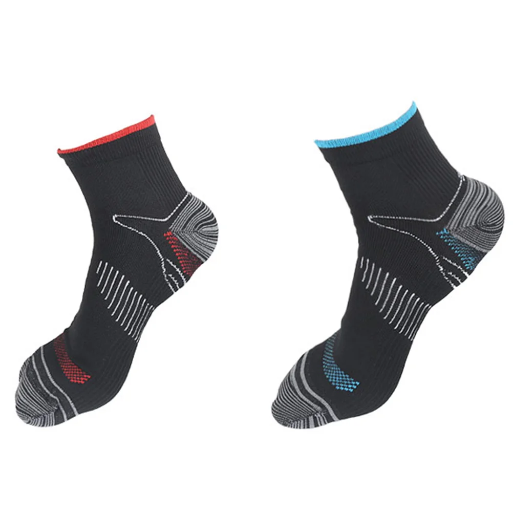 1 زوج جوارب الطيران الرجال ضغط تنفس العرق ماصة المضادة للانزلاق جوارب رياضية لينة مرنة مريحة حجم L حافة زرقاء