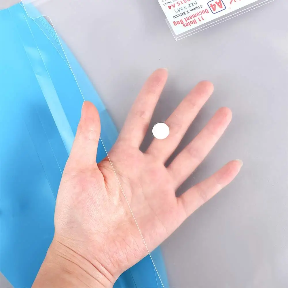 Button Zipper bag Storage Bag Transparent With Snap Closure Document Bag Document Organizer A4 File Folders Test Paper Holder