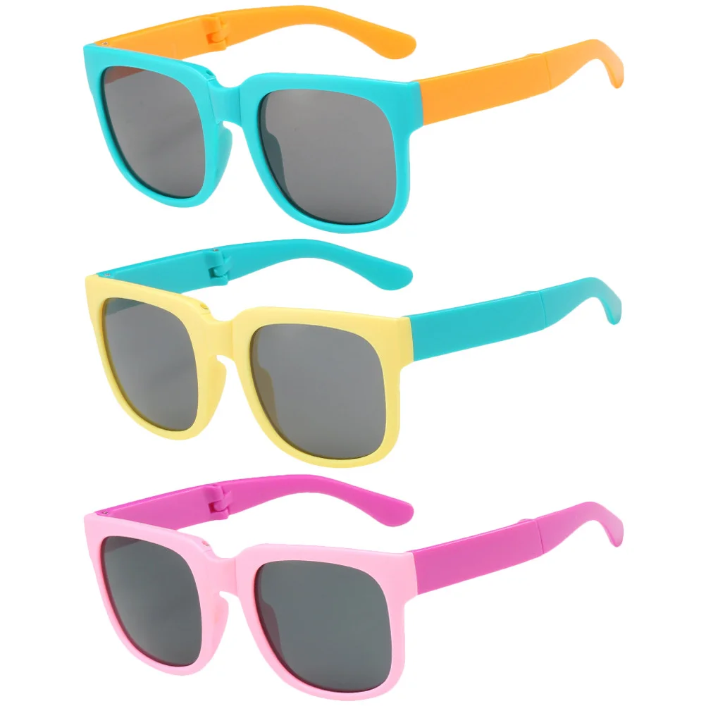 

3Pairs Kids Foldable Sunglasses Unique Design Attractive Costume Accessory for Parties Festivals Kids Sunglasses Boys