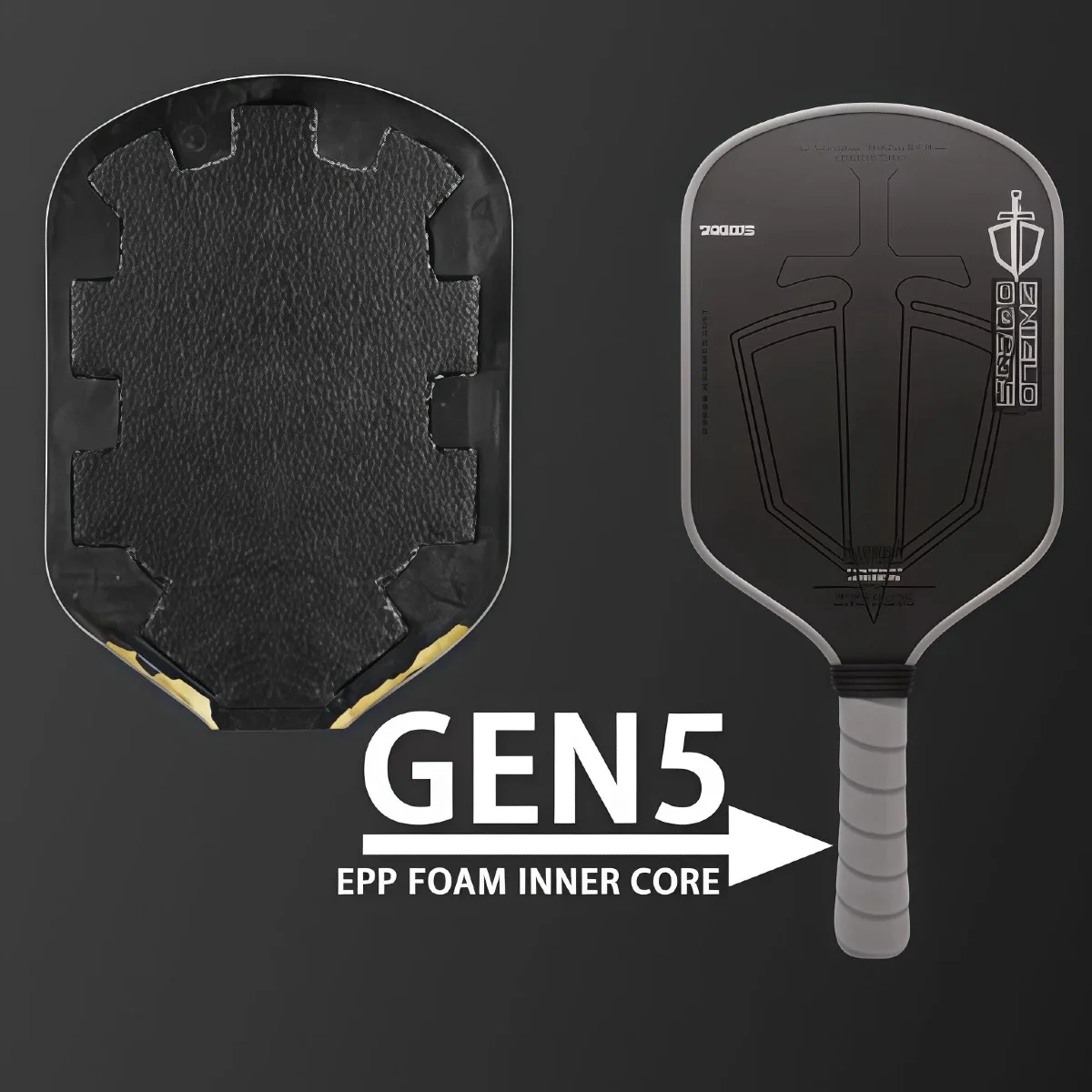 

Профессиональная ракетка для пиклбола из углеродного волокна T700 со встроенным сердечником J2NF — прочная, ударопрочная, для спорта и фитнеса