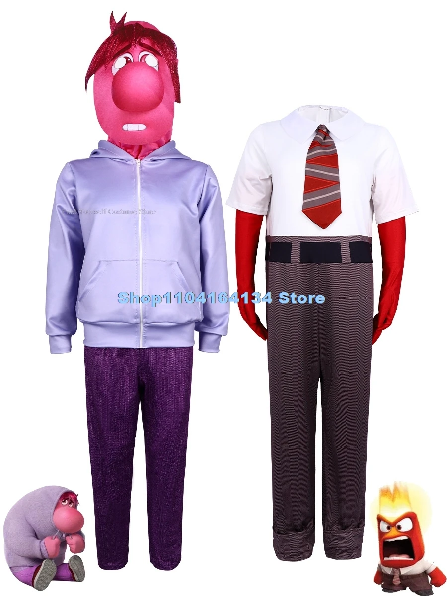 Inside Cosplay Out Costume Inside Out 2 Cartoon Joy Disgust dress Anger Sadness Kids Boy Girls Halloween Carnival Party Dress Up