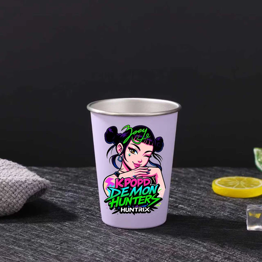 الأرجواني Kpop فيلم شيطان الصيادين الفولاذ المقاوم للصدأ كوب غسول الفم Kawaii ساجا بنين النمر 350 مللي صديق حفلة شرب كوب أفضل هدايا المهرجان #2