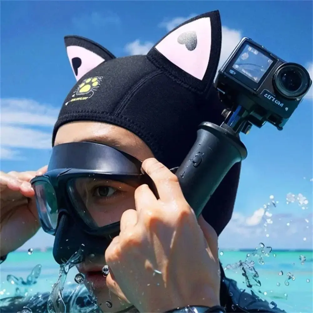 Neoprene Diving Headband Clear Vision Professional Outdoor Diving Hat Wetsuit Hood Cute Cat Ears Swimming Headband Diving