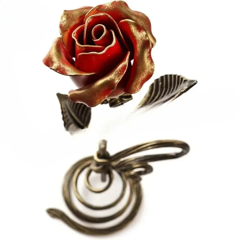 Metal brackets, sculptures, hand-forged steel flowers, statues, home decoration, outdoor garden painting technology