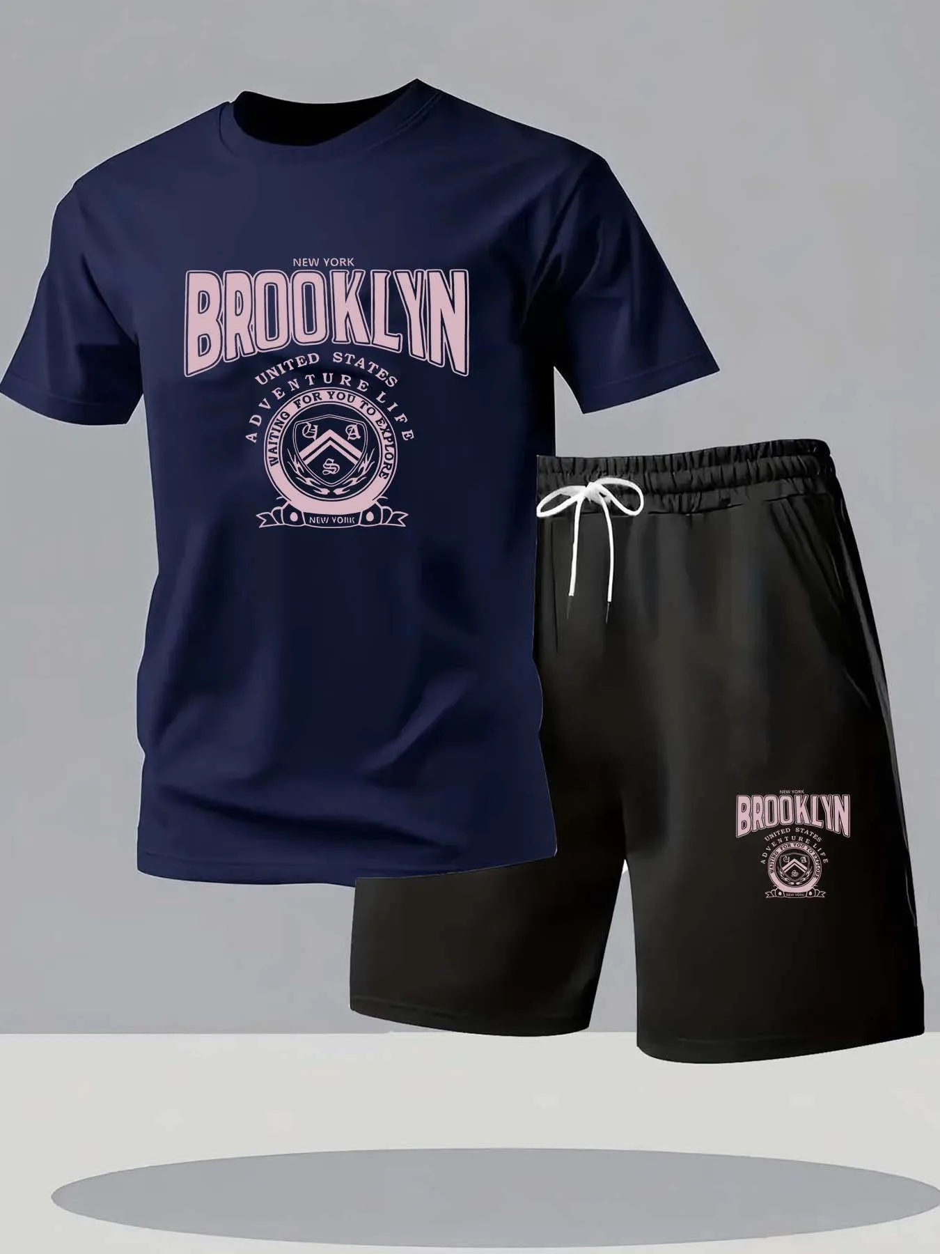 

Brooklyn Men's Fashion Two-Piece Set Breathable Workout Tracksuit T-Shirt Shorts Comfortable Active Wear Clothing