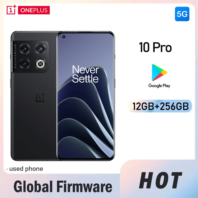 OPPO Oneplus 10 PRO 5G SmartPhone Global firmware Snapdragon 8 Gen1 12G 256G 5000mAh Camera 50MP+48MP+8MP used phone