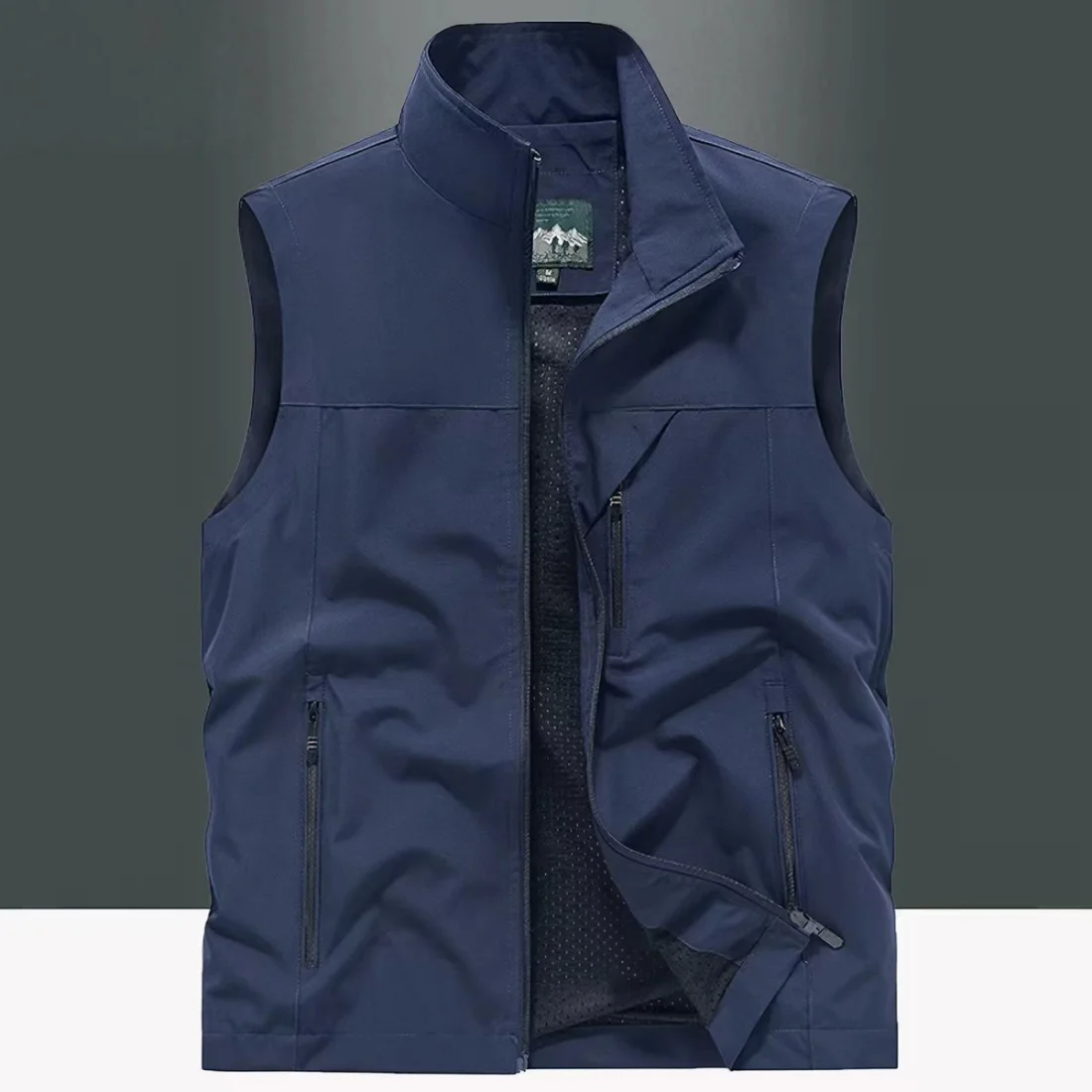 Stand Up Collar Zipper Volunteer Vest Custom Logo Outdoor Advertising Workwear Team Building Volunteer Sleeveless Camisole