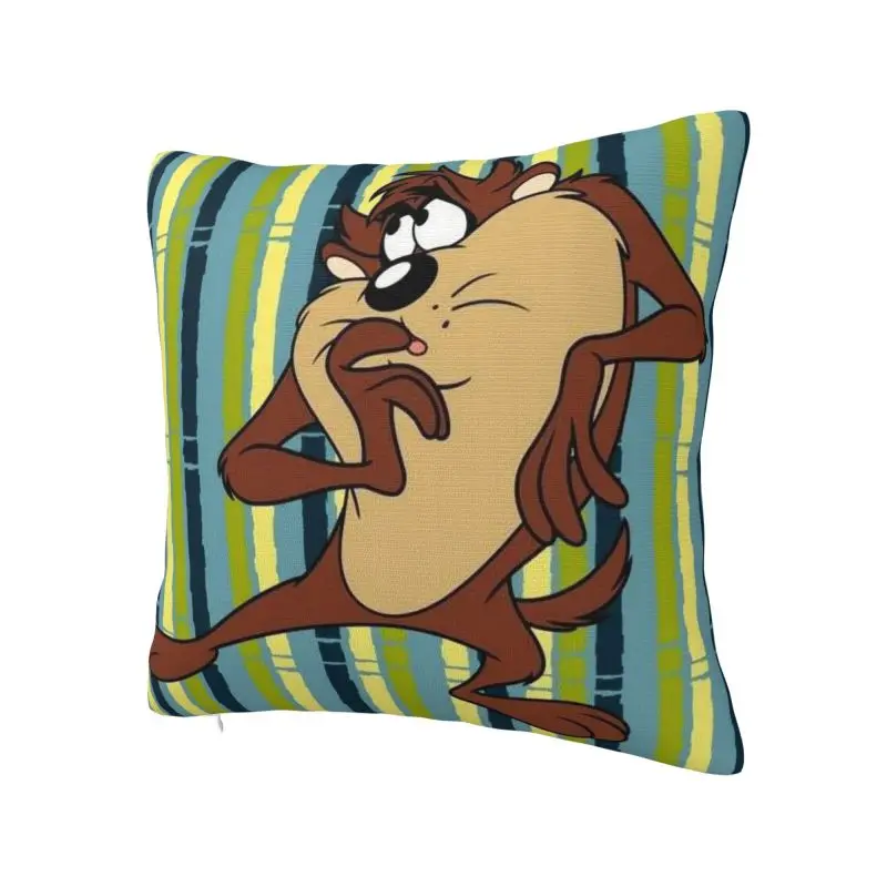 Custom Taz Tasmanians Devils Square Pillow Case Home Decorative Cushion Cover Throw Pillow for Sofa Double-sided Printing