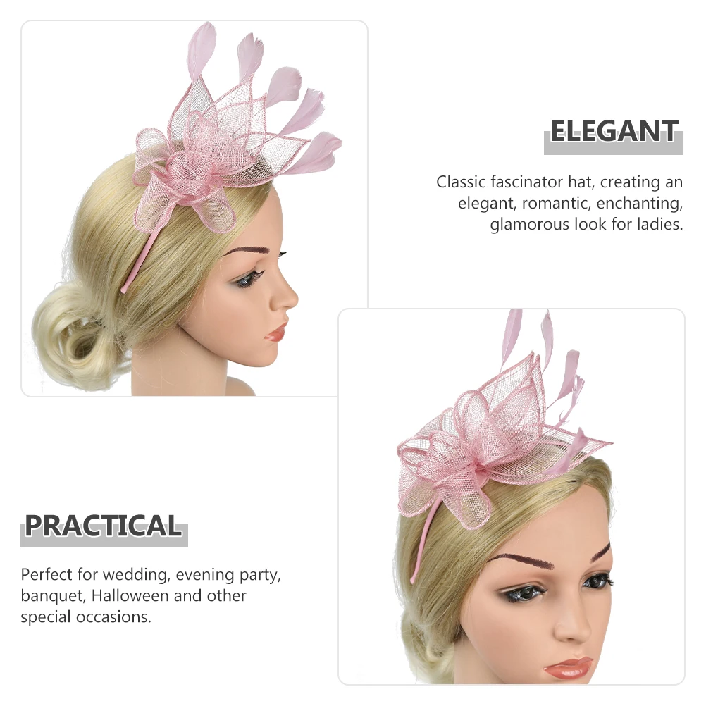 

Fascinator Hairband Headpiece Artificial Hair Clip Vintage Hat for Women Girls Tea Party Wedding Accessories
