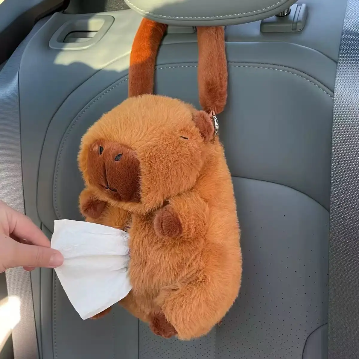 Caixa de tecido de animais de pelúcia super fofa, multifuncional, gaveta suspensa, caixa de papel para decorações de cama de carro, envoltórios de papel de mão kawaii