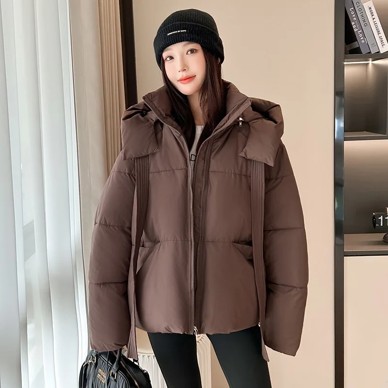 PinkyIsBlack 2025 New Style Autumn Winter Cotton Padded Jacket Women's Clothes Loose Hooded Puffer Jacket Short Female Outwear