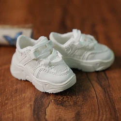 SD/BJD 1/4  1/6 bjd doll shoes Dad shoes versatile thick soled sneakers small white shoes men and women black and white multicol