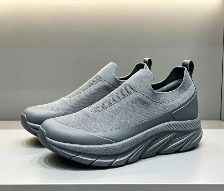 Spring Summer Breathable Slip-On GP Mesh Shoes Men Lightweight Soft Sole Non-Slip