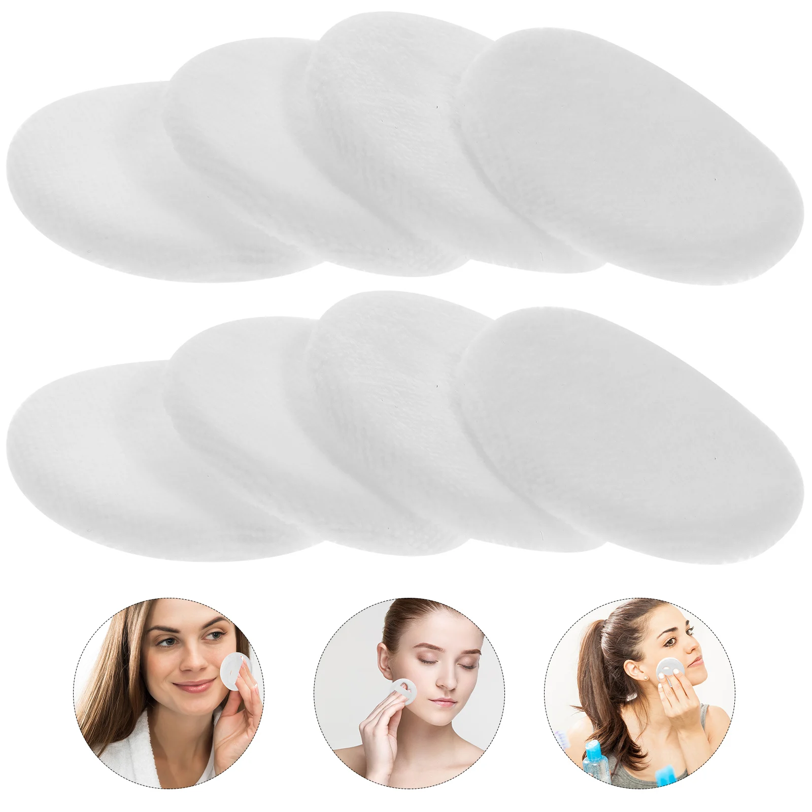 

12pcs Velvet Powder Puff Cotton Face Makeup Sponge Pure White 45x7 Gentle Soft Portable Beauty Tool for Women Small Makeup Pad