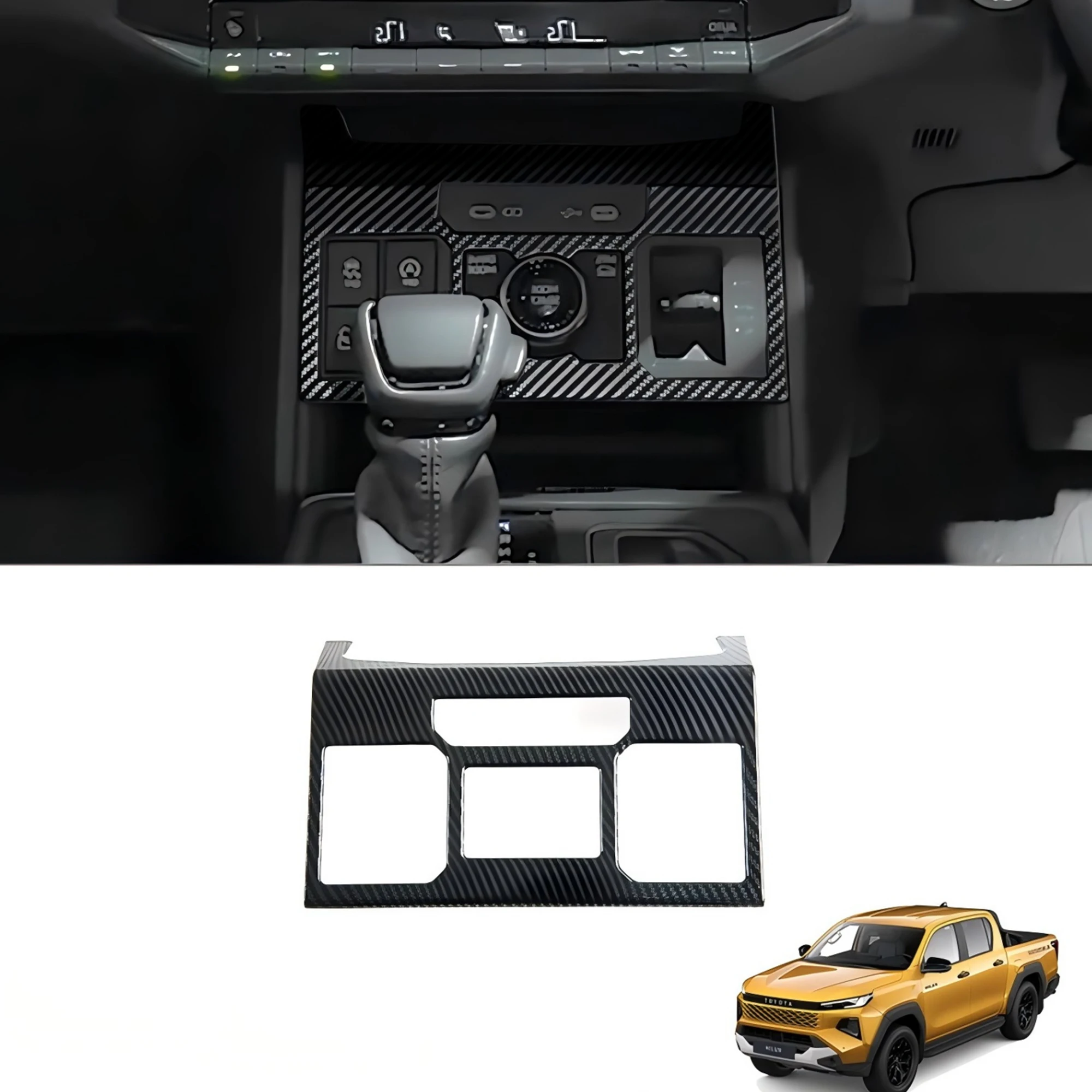 

For Toyota Hilux 2026 Car Accessories ABS Plastic Air Conditioner Switch Button Cover Trim 1PC