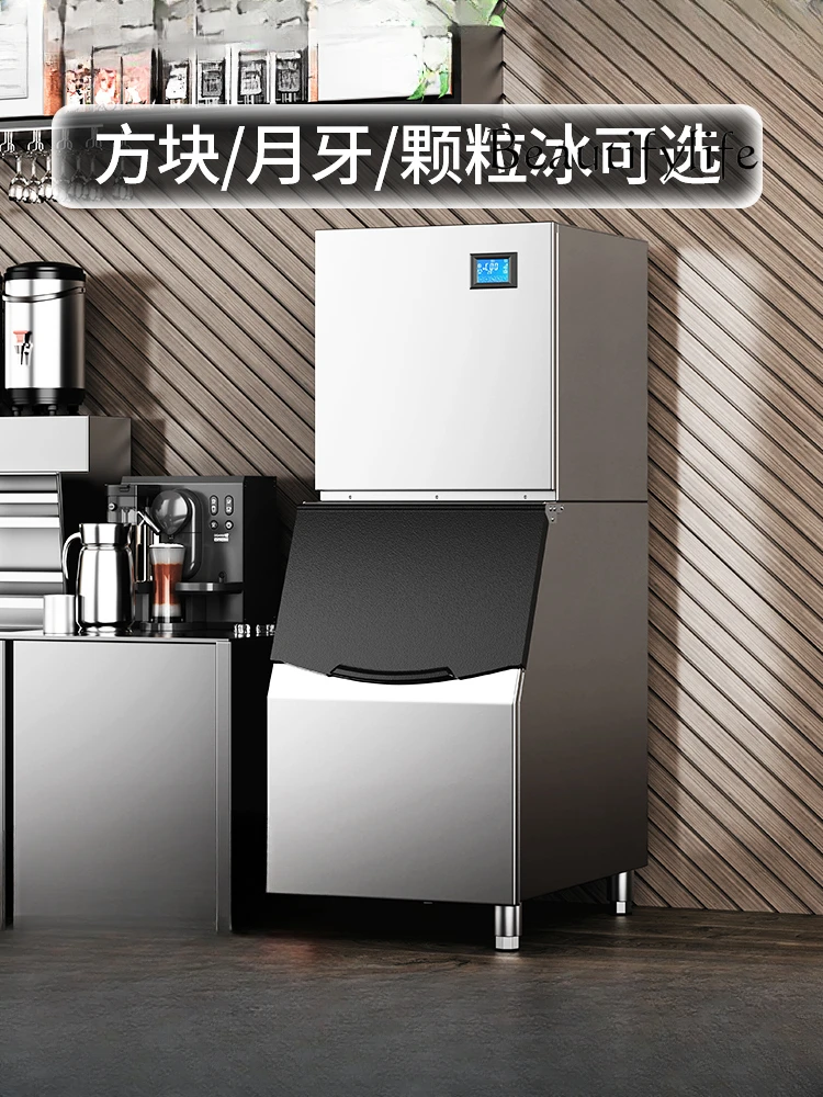 Ice machine commercial milk tea shop large 300kg large capacity automatic square making machine