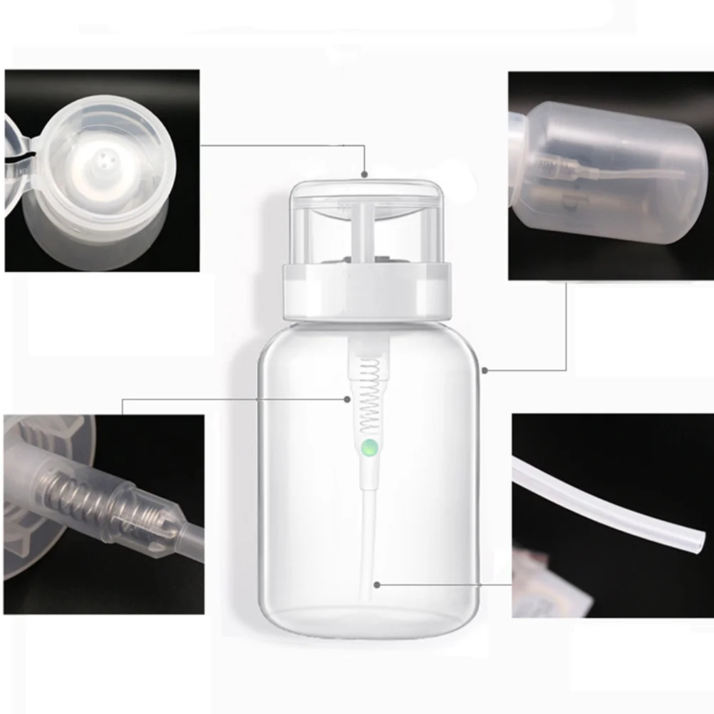 2 Pcs Nail Pipette Pump Clear Bottles Polish Remover Pumping Liquid Storage Water