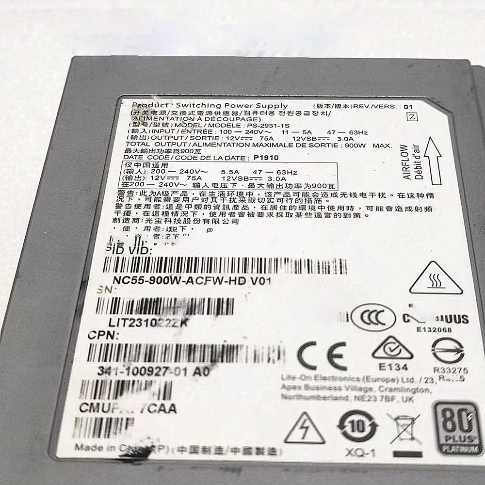 1pcs 341-100927-01 Power Module NC55-900W-ACFW-HD