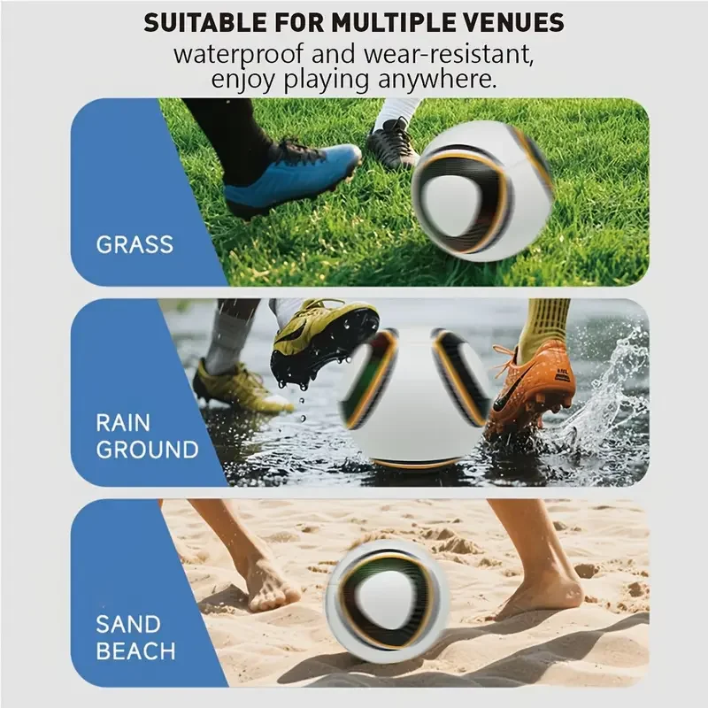 Bola Sepak Baru Ukuran Standar 5 Bahan PU Berkualitas Tinggi Pertandingan Olahraga Tim Luar Ruangan Rumput Pertandingan Sepak Bola Tanpa Jahitan Latihan Futbol