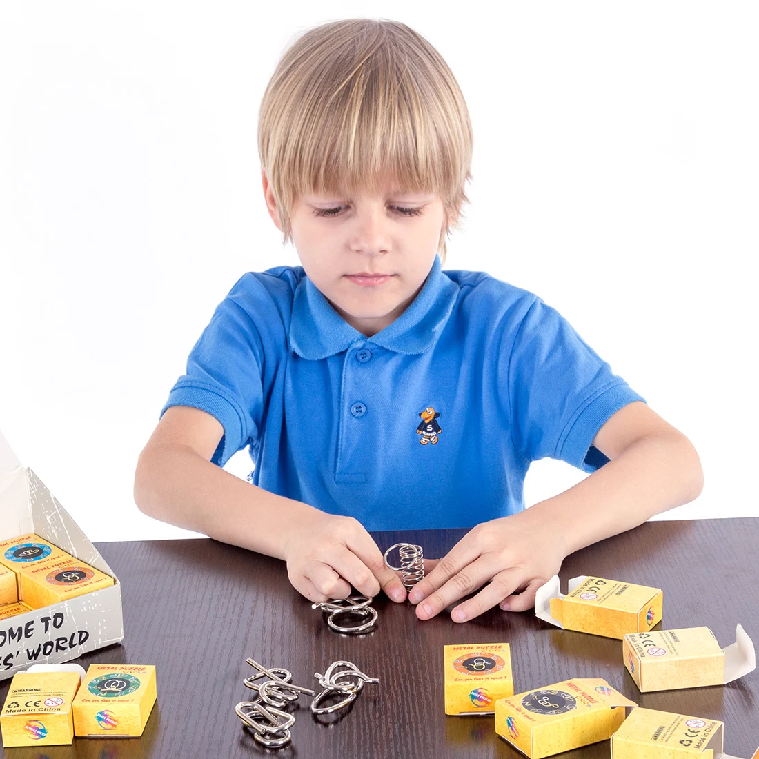 Rompecabezas de alambre de Metal Montessori para niños y adultos, juego de anillos mágicos, rompecabezas inteligente clásico, 32 piezas