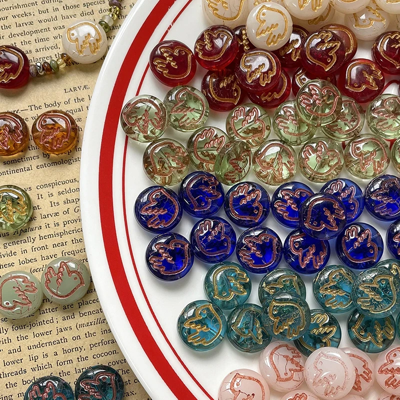 

6pcs Glass Hand Painted Peace Pigeon Bird Bead Diy Handmade Bracelet Necklace Beaded Accessories Material