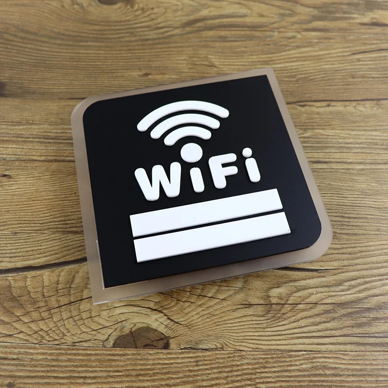 Wifi Sign Acrylic WIFI Reminder Signage for Public Places Shops Handwriting Account and Password Wifi Notice Board Wall Sticker