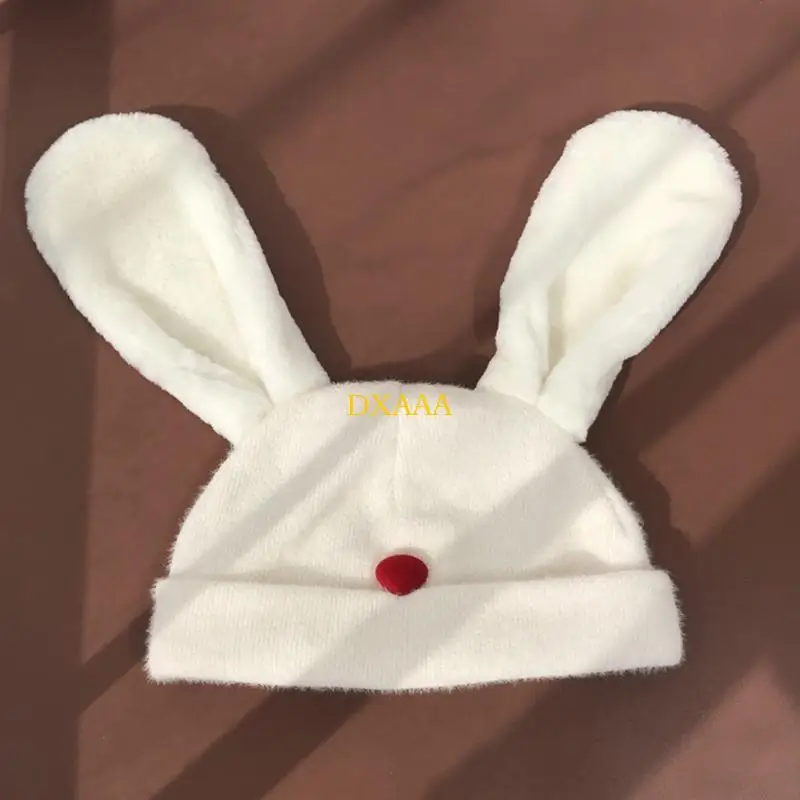 DXAA آذان كلب لطيفة، قبعة صوفية ناعمة ومريحة، قبعة محبوكة دافئة للخريف والشتاء، مناسبة تمامًا لعيد الميلاد وعيد الفصح #4