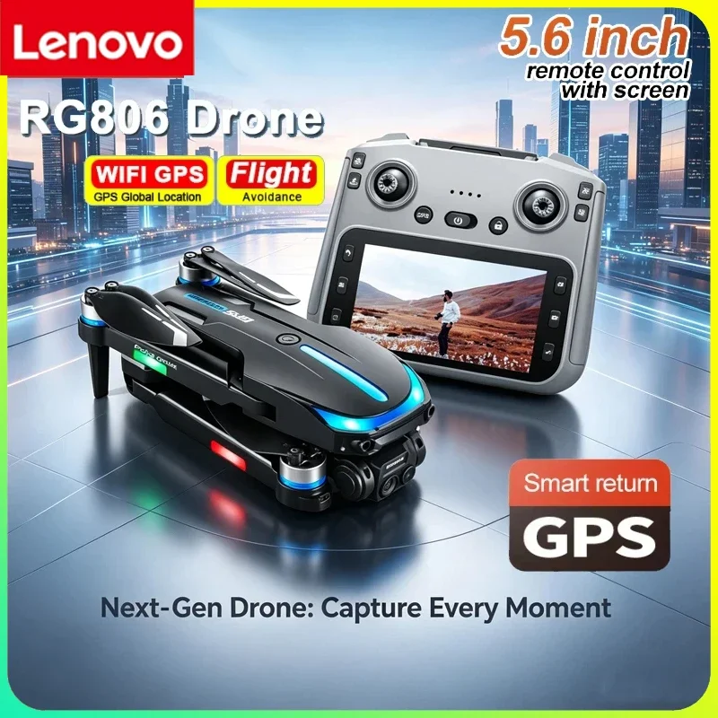 

Lenovo RG806 Max Drone 8K HD Camera 5.6 Inch Screen Remote Control GPS Positioning Brushless Motor Obstacle Avoidance