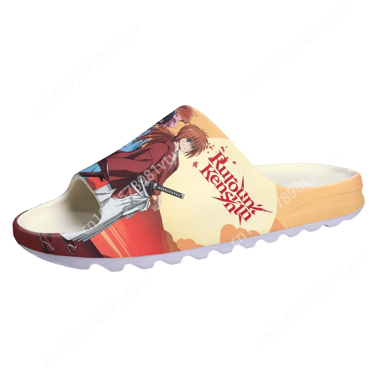 Rurouni Kenshin Himura Soft Sole Sllipers Mens Womens Teenager Home Clogs Anime Step In Water Shoes On Shit Customize Sandals