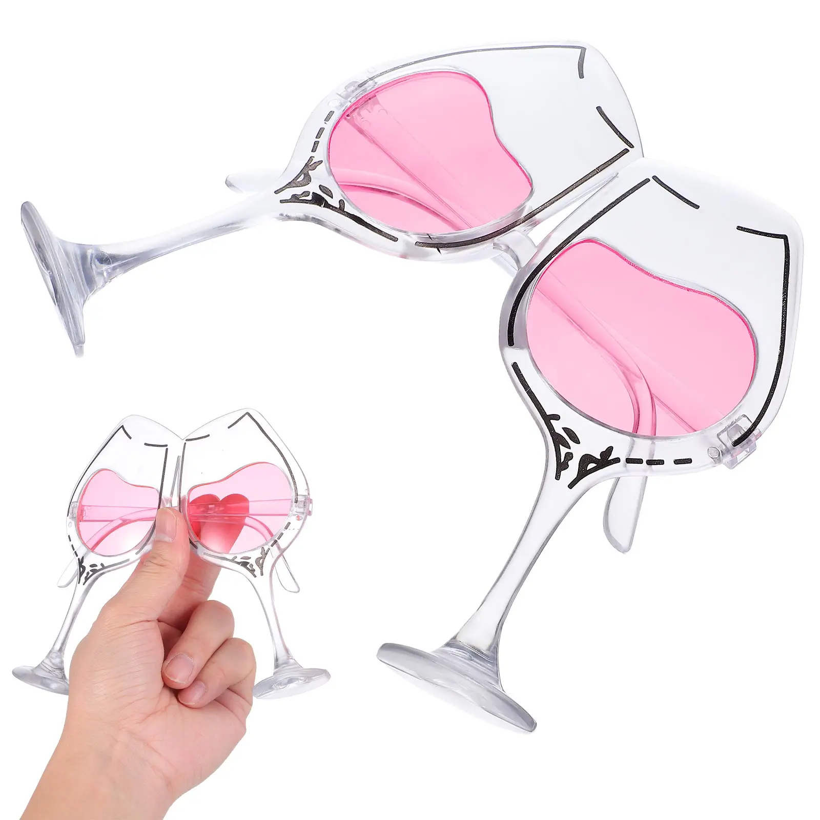 Wacky Glasses Cup Shape Pc Frame Lens Party Accessories Nightclub Decorations Photobooth Props Funny Eyewear Sunglasses