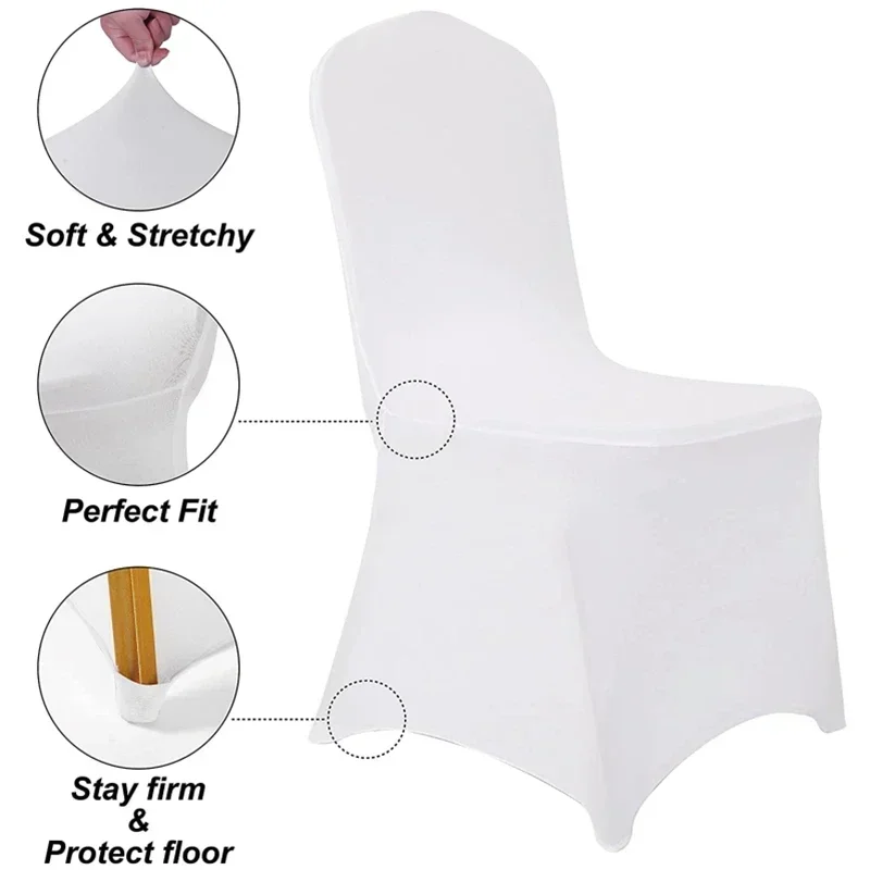 Solid Color Chair Cover Spandex Slip Cover Stretch Wedding Banquet Party Reataurant Banquet Hotel Dining Chair Covers