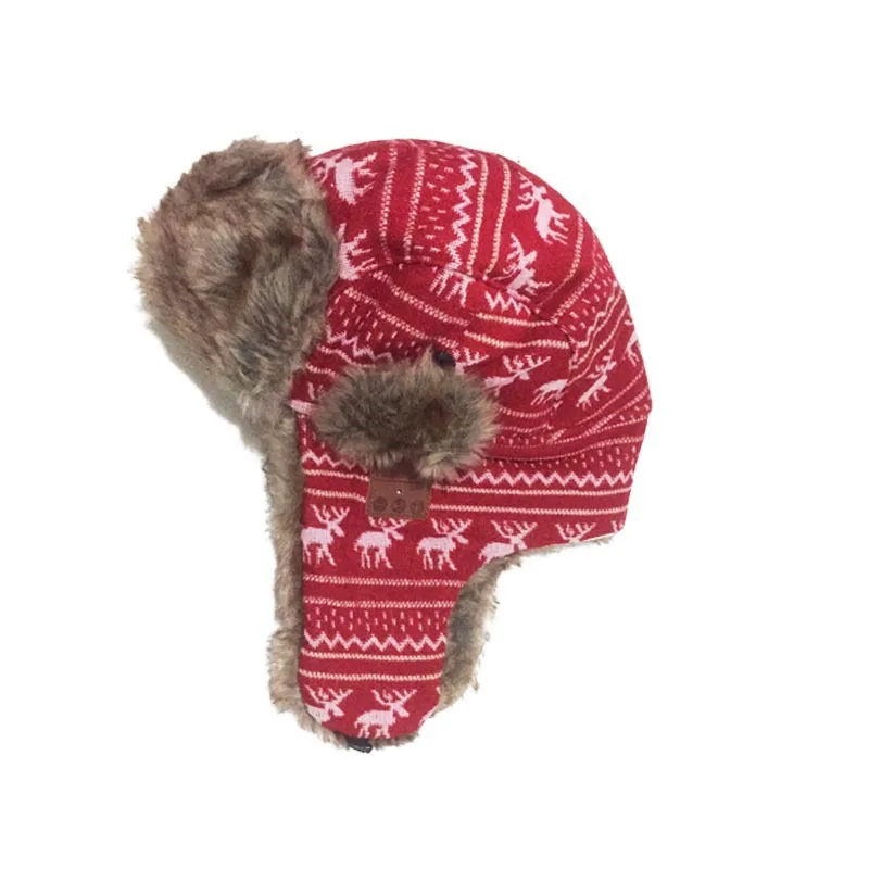 Men Women Trapper Hat Music Cap Ushanka Russian Wireless Hunting Winter Beanie with Ear Flaps Windproof Mask