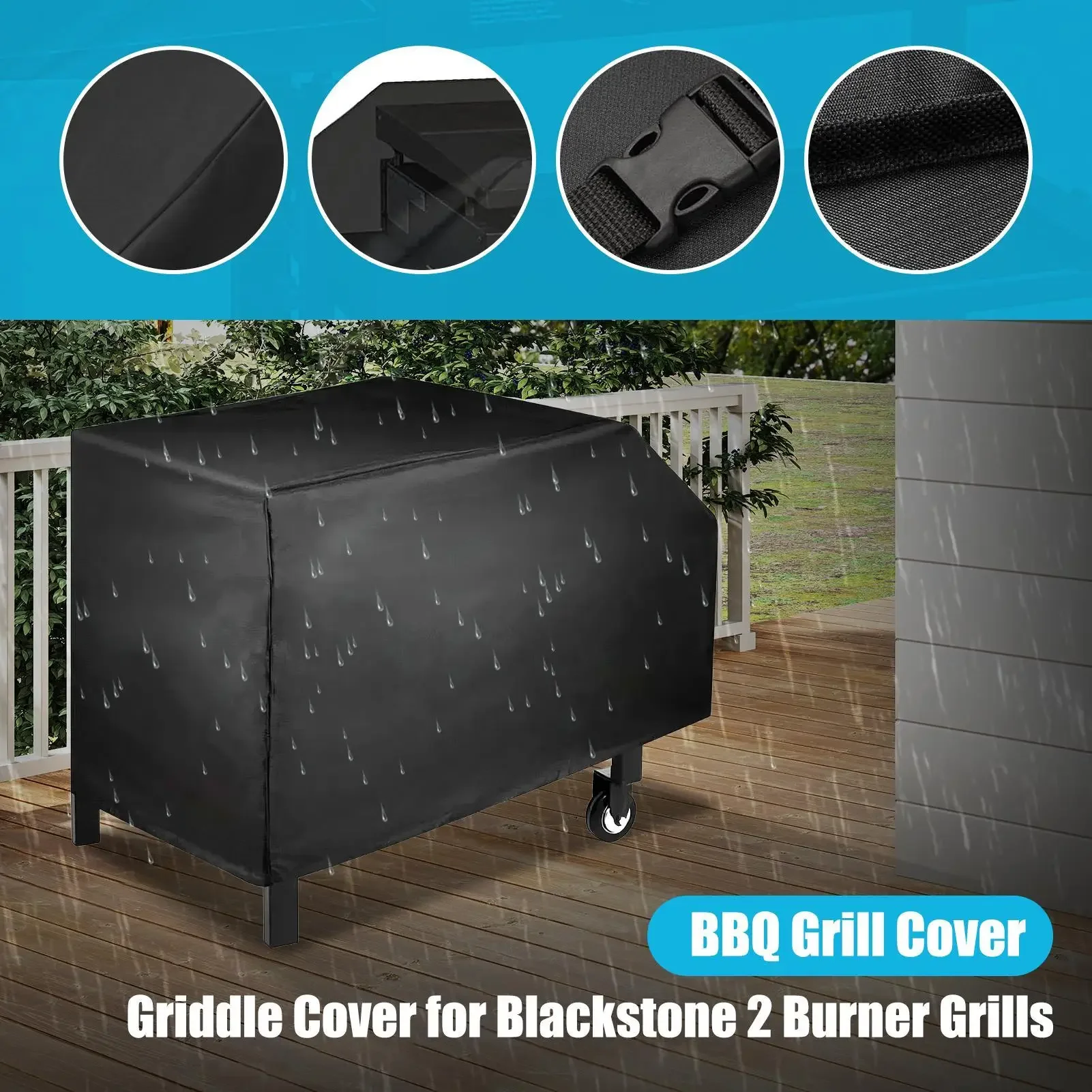 BBQ Cover 600D Oxford Cloth Outdoor Bbq Grill Cover Dustproof Waterproof Protector for Grilling Deck Outdoor Outside Garden