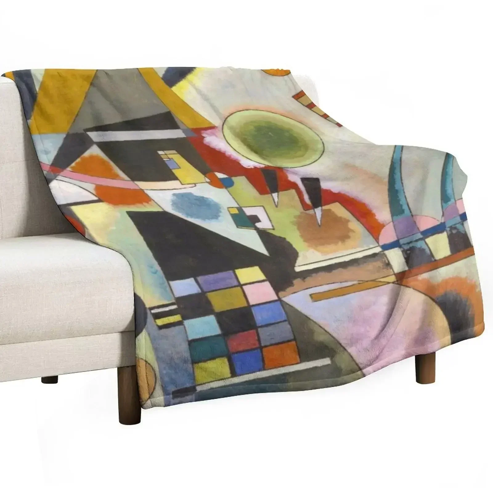 Beautiful vintage Vassily Kandinsky abstract painting art Throw Blanket Hairy sofa bed Soft Plaid Blankets