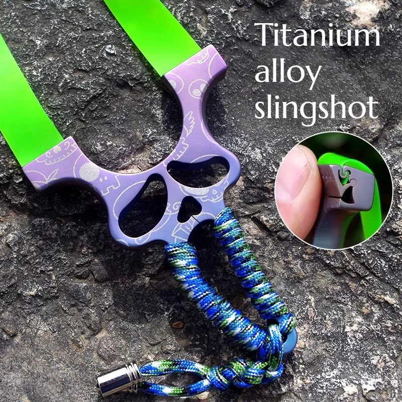 

Titanium Alloy High-end Slingshot Crocodile Jaw Clip Plate Flat Leather Bow High-precision Outdoor Hunting EDC Equipment