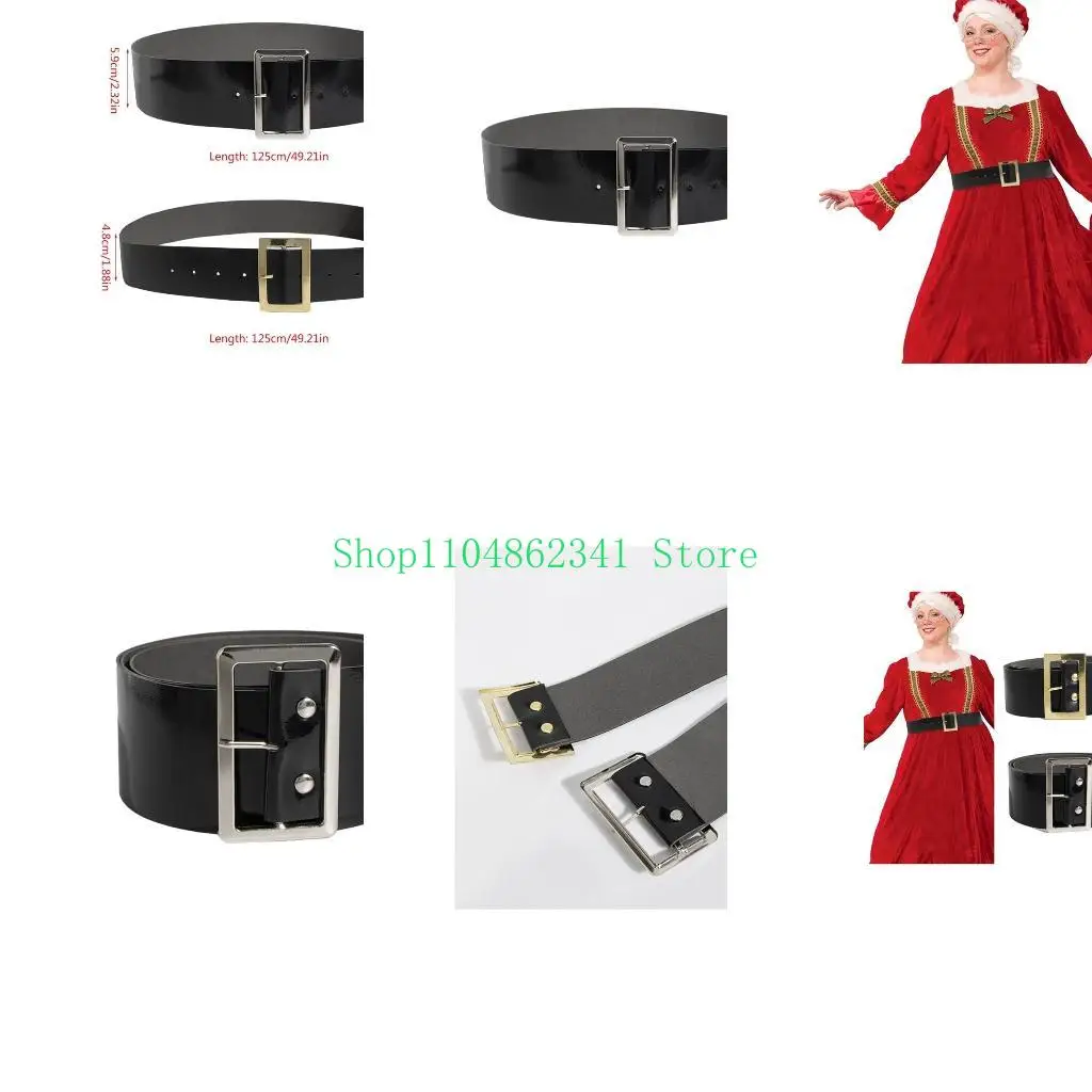 女性用の5ASDワイドウエストベルト男性フェイクレザークリスマスベルトドレスコスチューム用