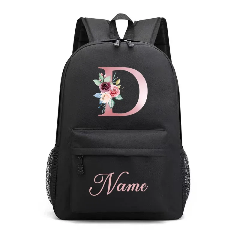 Mochila Nome Personalizado para Mulheres, Alta Capacidade, Impermeável, Mochila Universitária, Moda, Laptop, Mochilas Escolares, Cute Girl Travel Book Bag