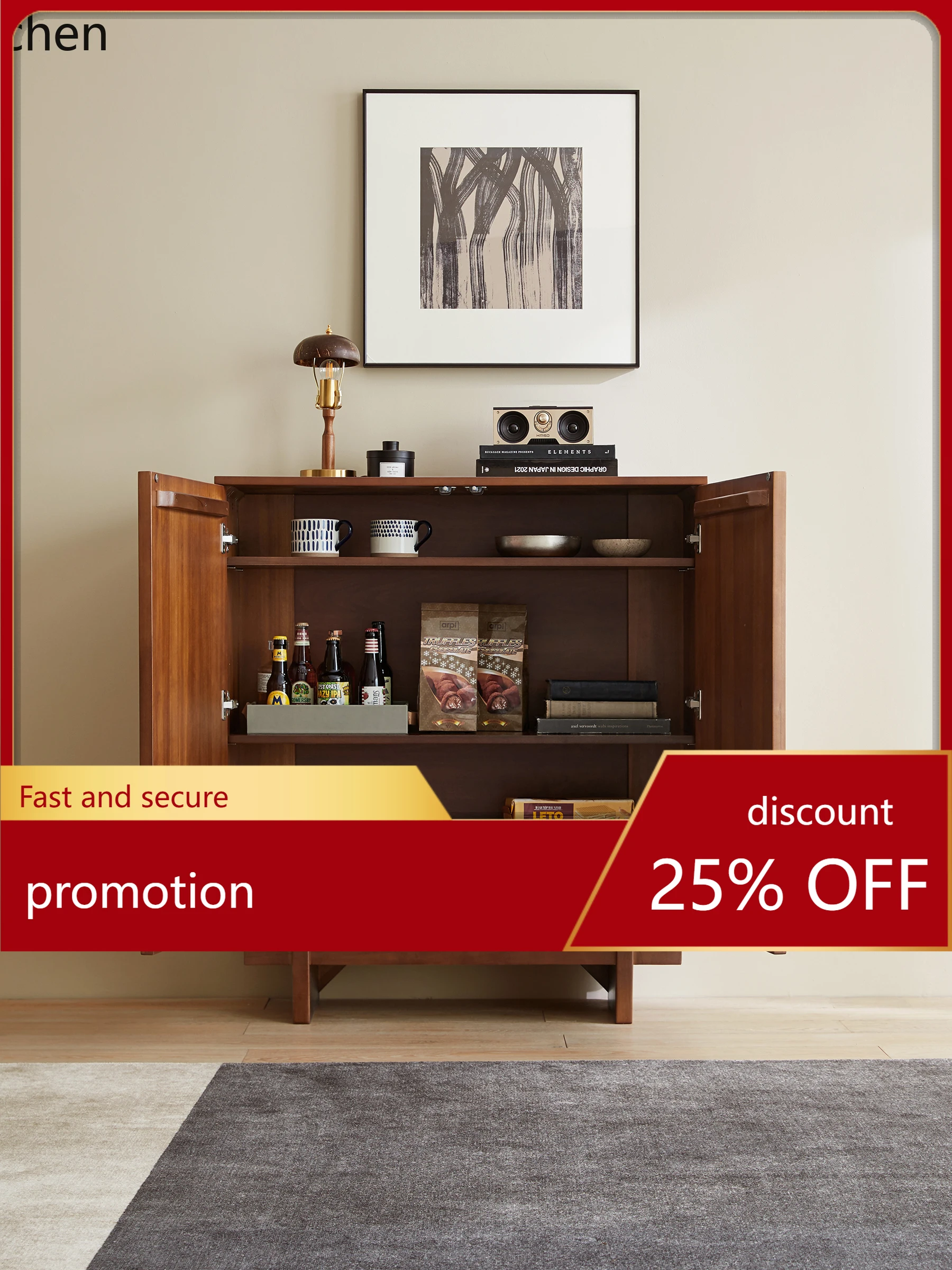 

YFY комод из цельного дерева, боковой шкаф для гостиной, шкаф для хранения, светильник, роскошный шкафчик для одежды, шкаф в стиле ретро