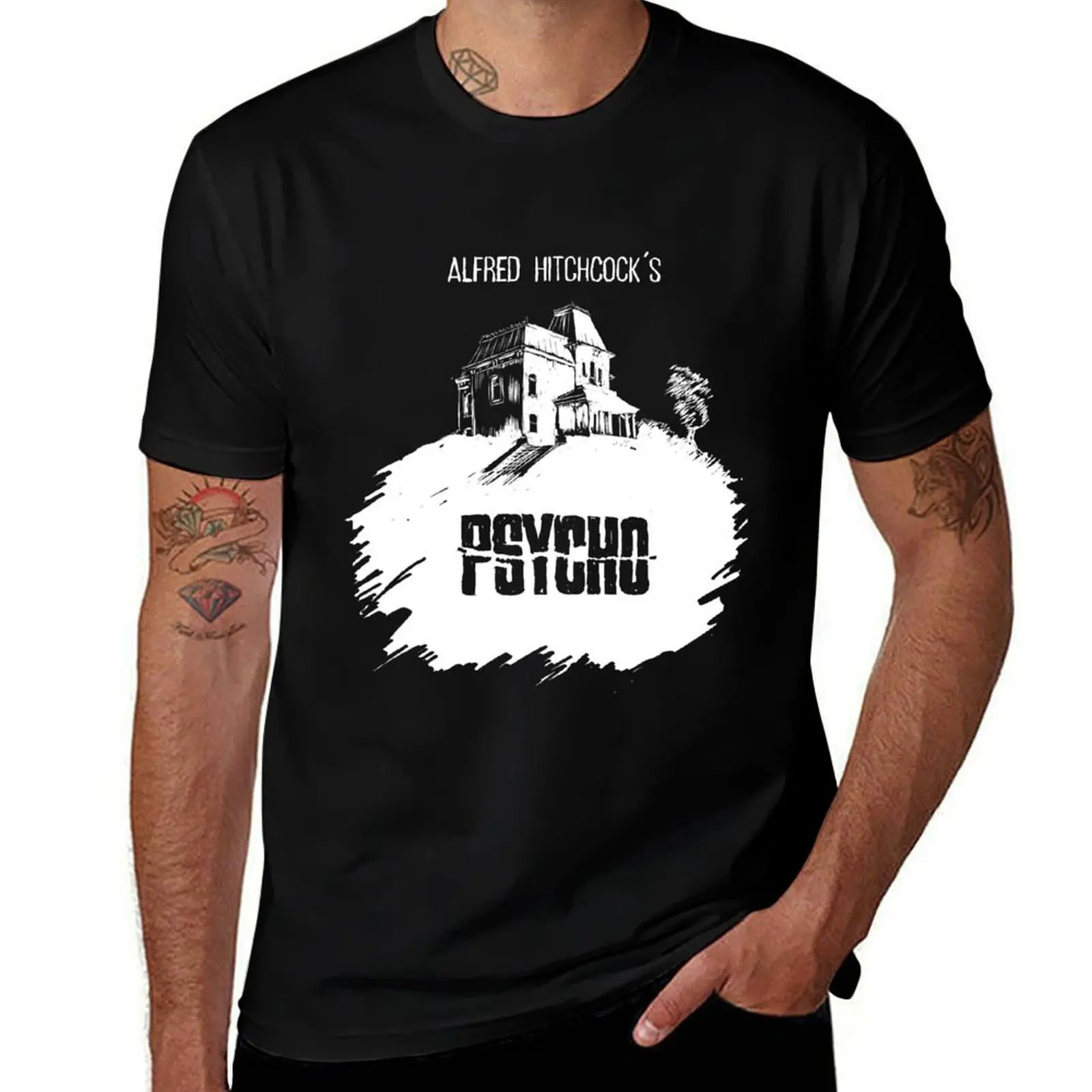 

Alfred Hitchcock's Psycho by Burro! (black tee version) T-Shirt man t shirts for men casual t shirts for man cotton funny